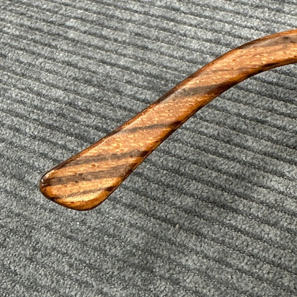 Soul California Wood Abalone Shell Sunglasses Blue Mirrored Lens Boho Wayfarer